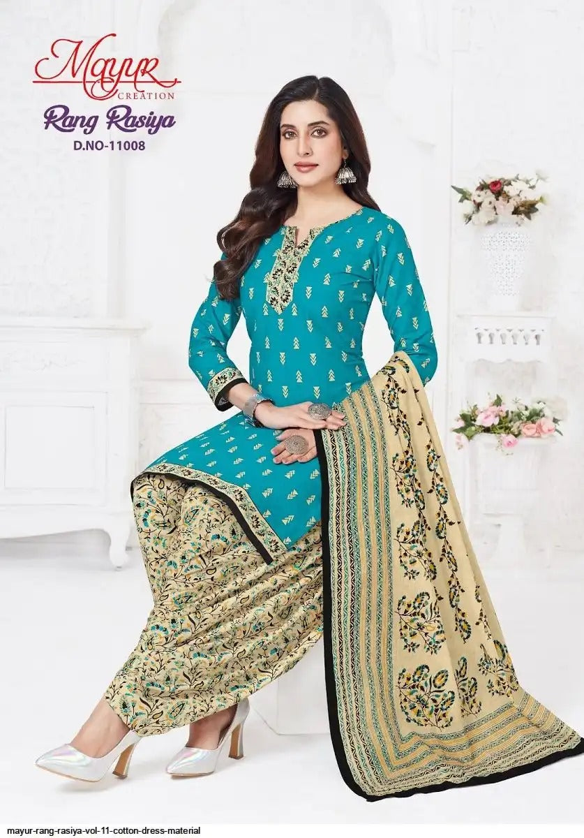 Rang Rasiya Vol 11 Mayur Creation Cotton Dress Material Exporter