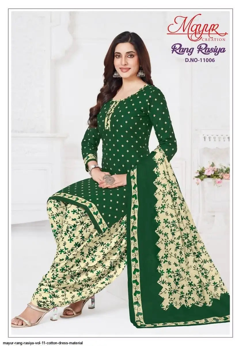 Rang Rasiya Vol 11 Mayur Creation Cotton Dress Material Exporter