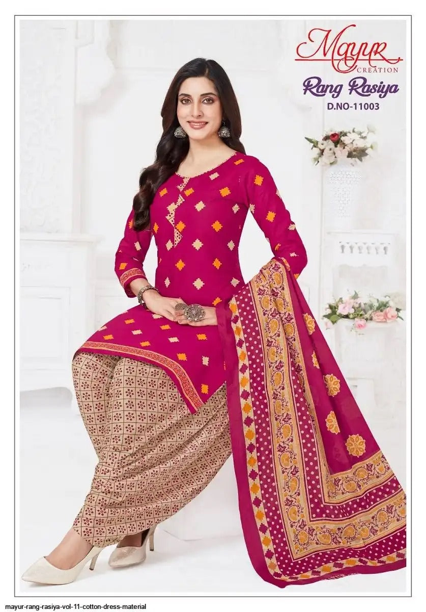 Rang Rasiya Vol 11 Mayur Creation Cotton Dress Material Exporter