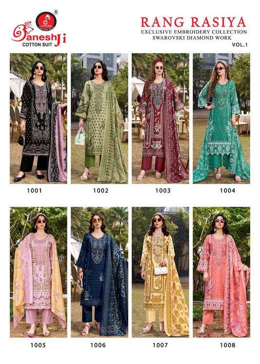 Rang Rasiya Vol 1 Ganeshji Mix Cotton Karachi Salwar Suits Supplier India