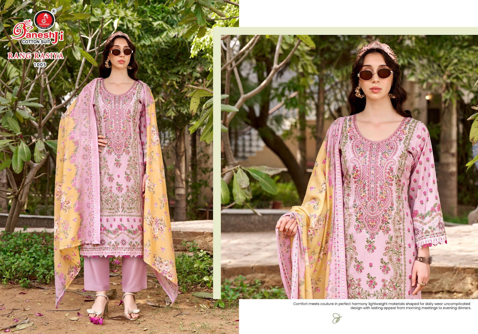Rang Rasiya Vol 1 Ganeshji Mix Cotton Karachi Salwar Suits Supplier India