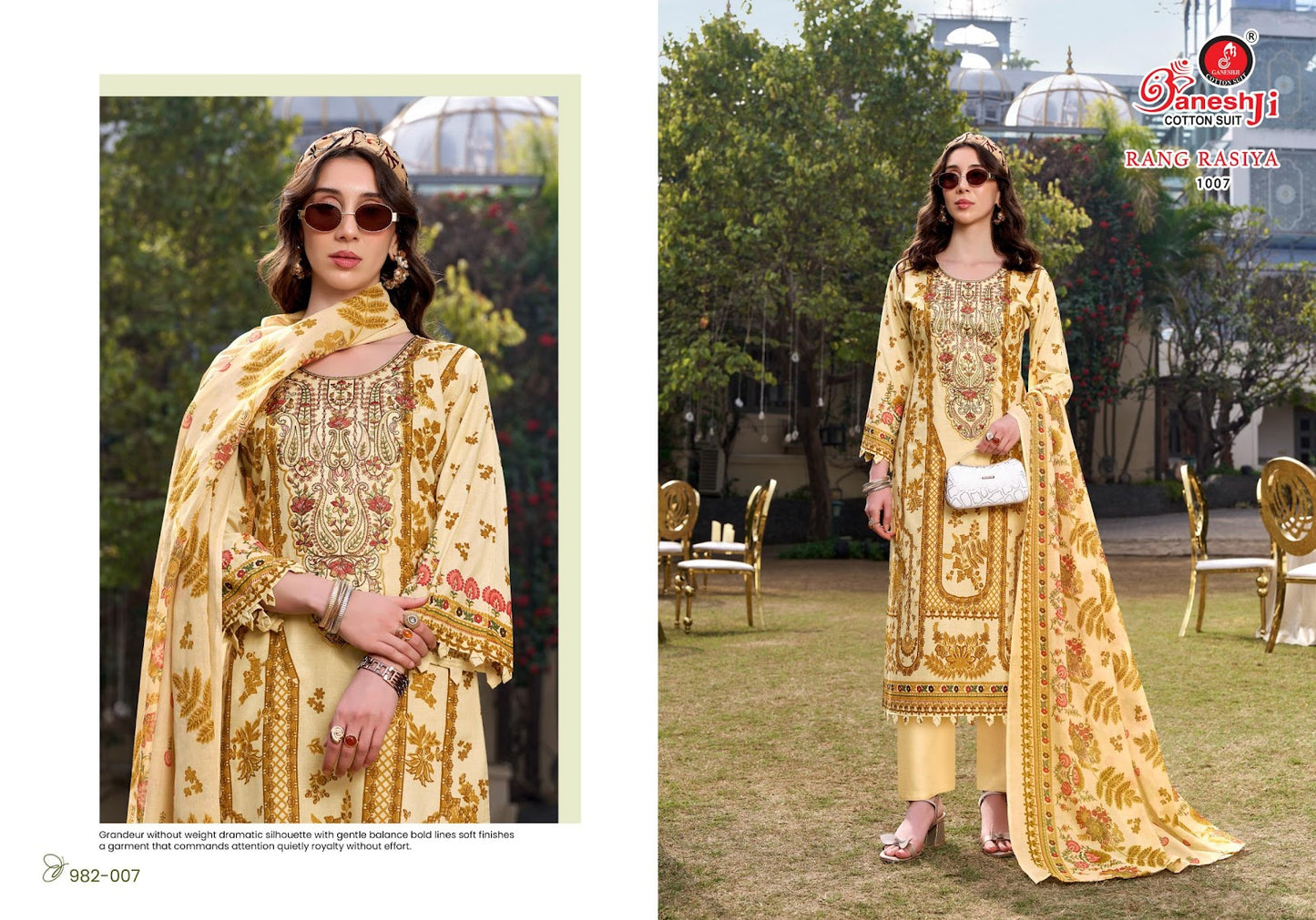 Rang Rasiya Vol 1 Ganeshji Mix Cotton Karachi Salwar Suits Supplier India