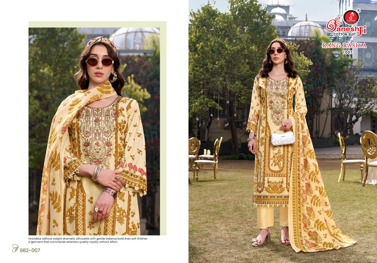 Rang Rasiya Vol 1 Ganeshji Mix Cotton Karachi Salwar Suits Supplier India