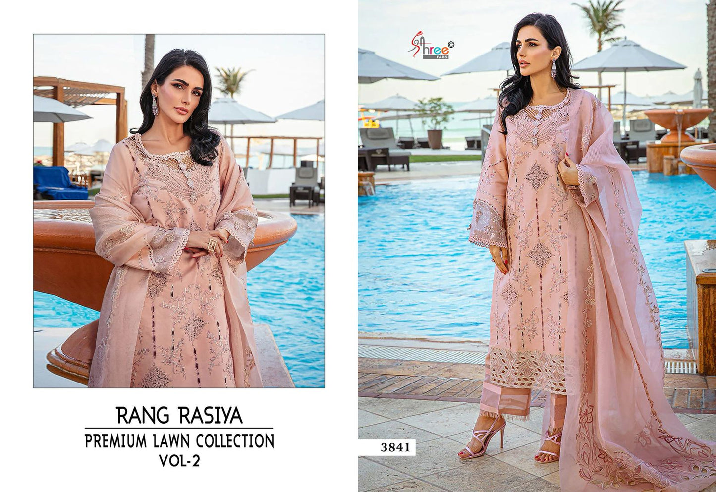 Rang Rasiya Vol 2 Premium Lawn Collection Shree Fabs Cotton Pakistani Salwar Suits Manufacturer Ahmedabad