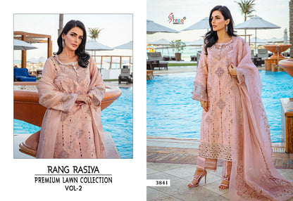 Rang Rasiya Vol 2 Premium Lawn Collection Shree Fabs Cotton Pakistani Salwar Suits Manufacturer Ahmedabad