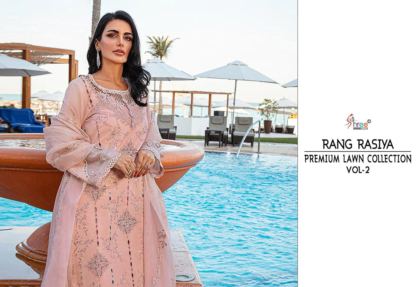 Rang Rasiya Vol 2 Premium Lawn Collection Shree Fabs Cotton Pakistani Salwar Suits Manufacturer Ahmedabad
