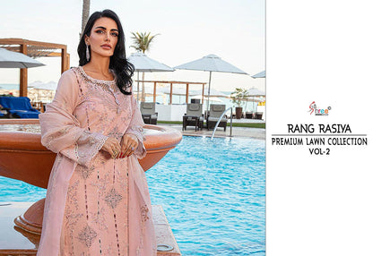 Rang Rasiya Vol 2 Premium Lawn Collection Shree Fabs Cotton Pakistani Salwar Suits Manufacturer Ahmedabad