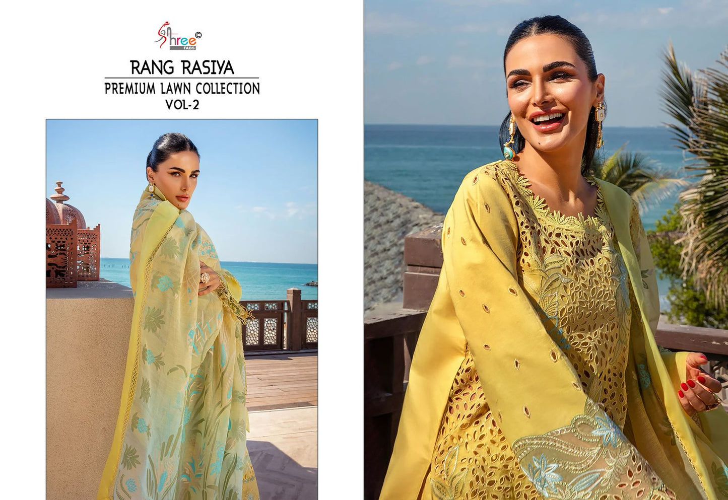 Rang Rasiya Vol 2 Premium Lawn Collection Shree Fabs Cotton Pakistani Salwar Suits Manufacturer Ahmedabad