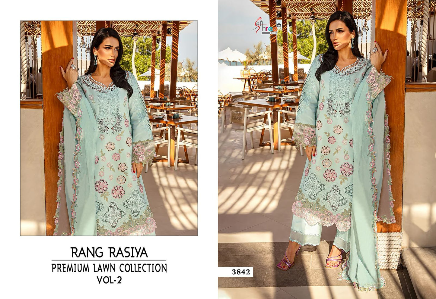 Rang Rasiya Vol 2 Premium Lawn Collection Shree Fabs Cotton Pakistani Salwar Suits Manufacturer Ahmedabad