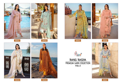Rang Rasiya Vol 2 Premium Lawn Collection Shree Fabs Cotton Pakistani Salwar Suits Manufacturer Ahmedabad