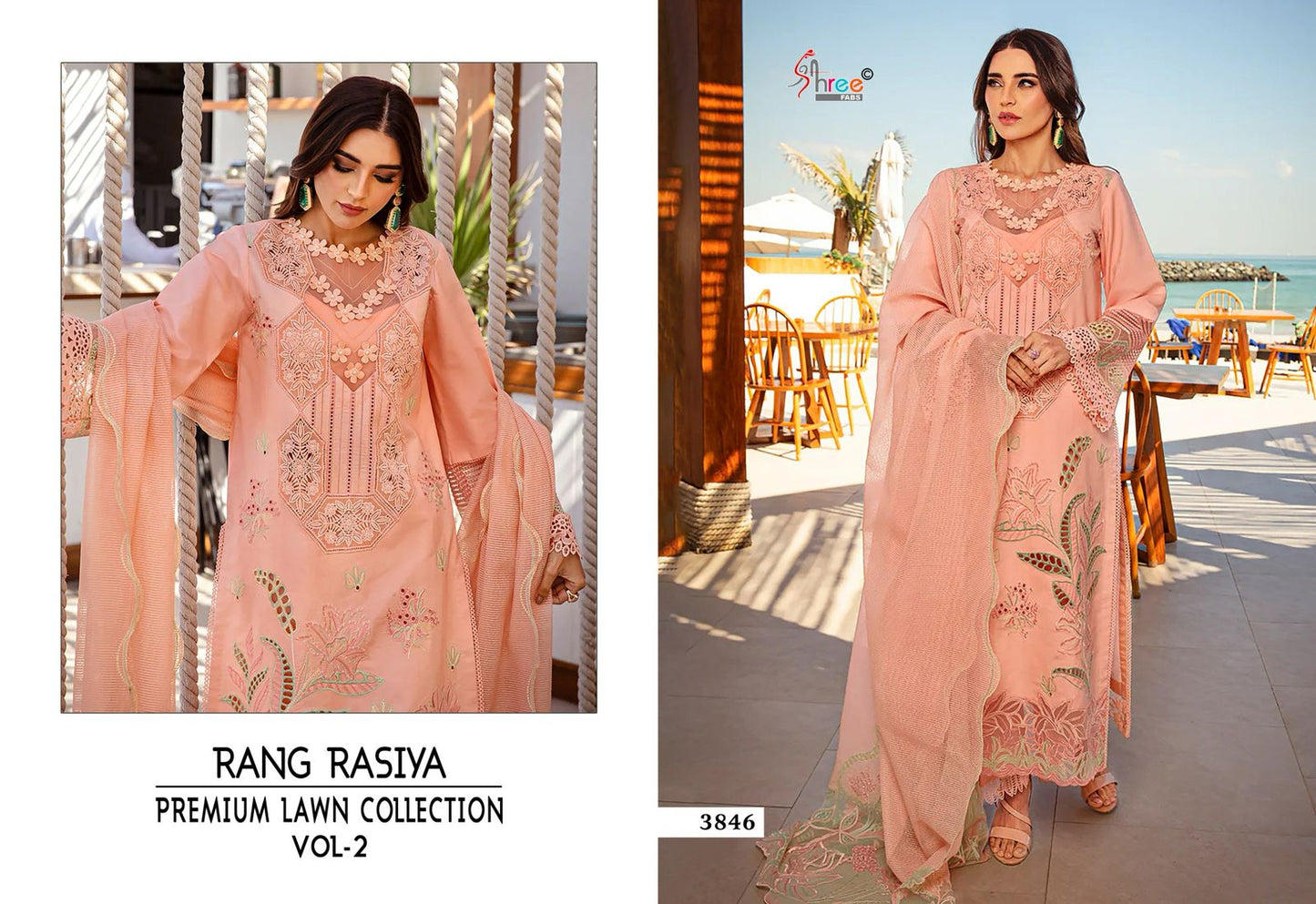 Rang Rasiya Vol 2 Premium Lawn Collection Shree Fabs Cotton Pakistani Salwar Suits Manufacturer Ahmedabad