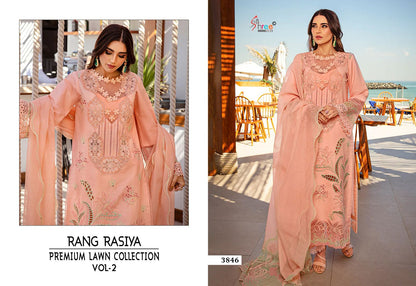 Rang Rasiya Vol 2 Premium Lawn Collection Shree Fabs Cotton Pakistani Salwar Suits Manufacturer Ahmedabad
