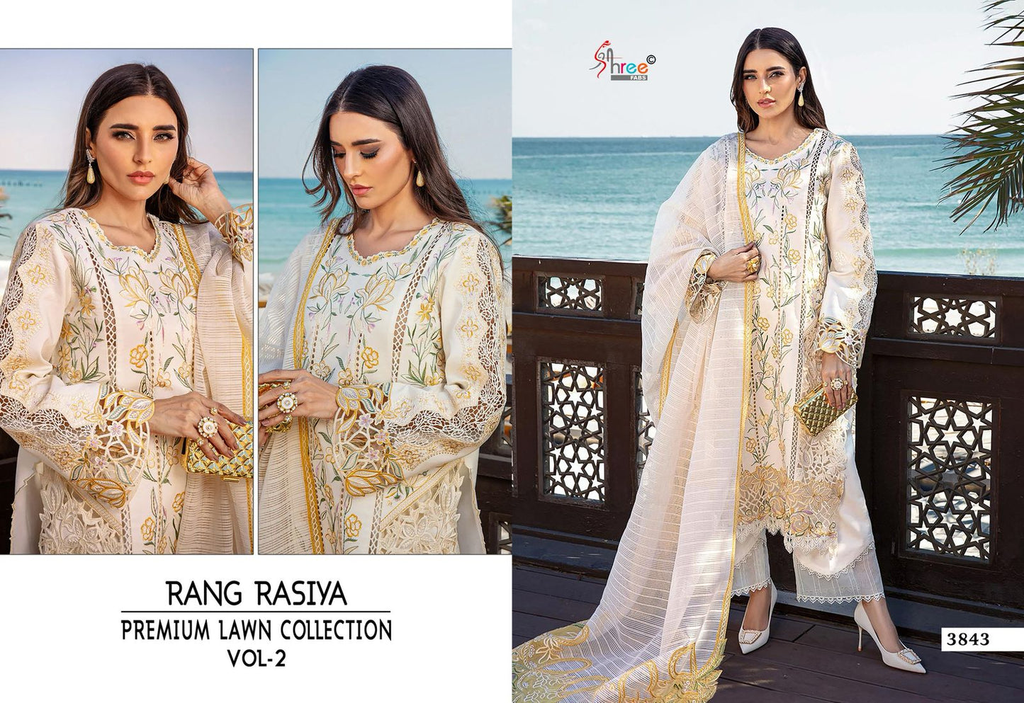 Rang Rasiya Vol 2 Premium Lawn Collection Shree Fabs Cotton Pakistani Salwar Suits Manufacturer Ahmedabad