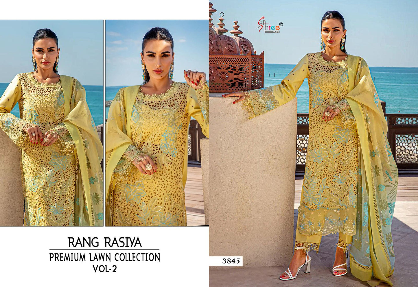 Rang Rasiya Vol 2 Premium Lawn Collection Shree Fabs Cotton Pakistani Salwar Suits Manufacturer Ahmedabad