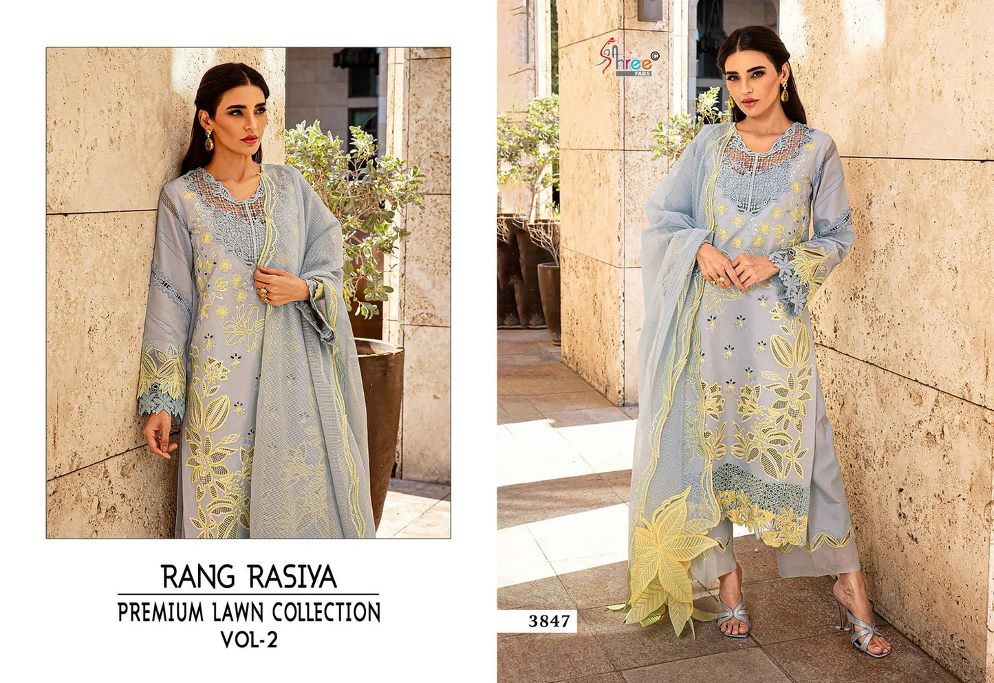 Rang Rasiya Vol 2 Premium Lawn Collection Shree Fabs Cotton Pakistani Salwar Suits Manufacturer Ahmedabad