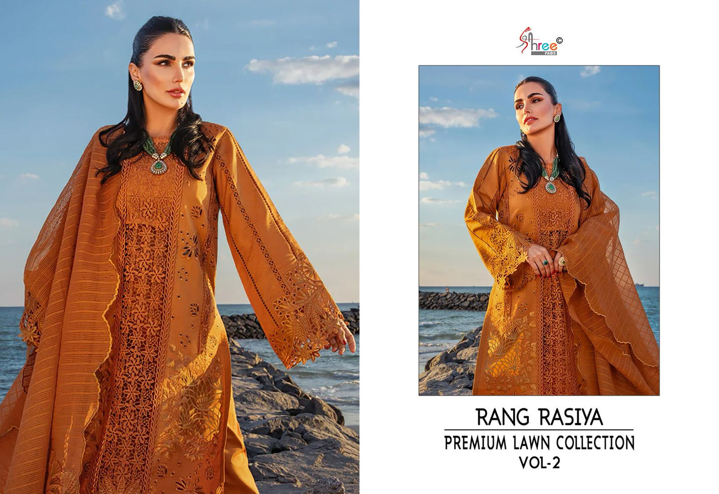 Rang Rasiya Vol 2 Premium Lawn Collection Shree Fabs Cotton Pakistani Salwar Suits Manufacturer Ahmedabad