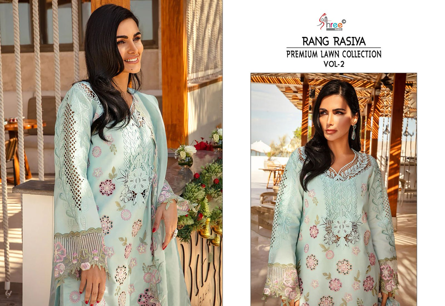 Rang Rasiya Vol 2 Premium Lawn Collection Shree Fabs Cotton Pakistani Salwar Suits Manufacturer Ahmedabad
