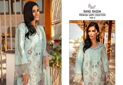 Rang Rasiya Vol 2 Premium Lawn Collection Shree Fabs Cotton Pakistani Salwar Suits Manufacturer Ahmedabad