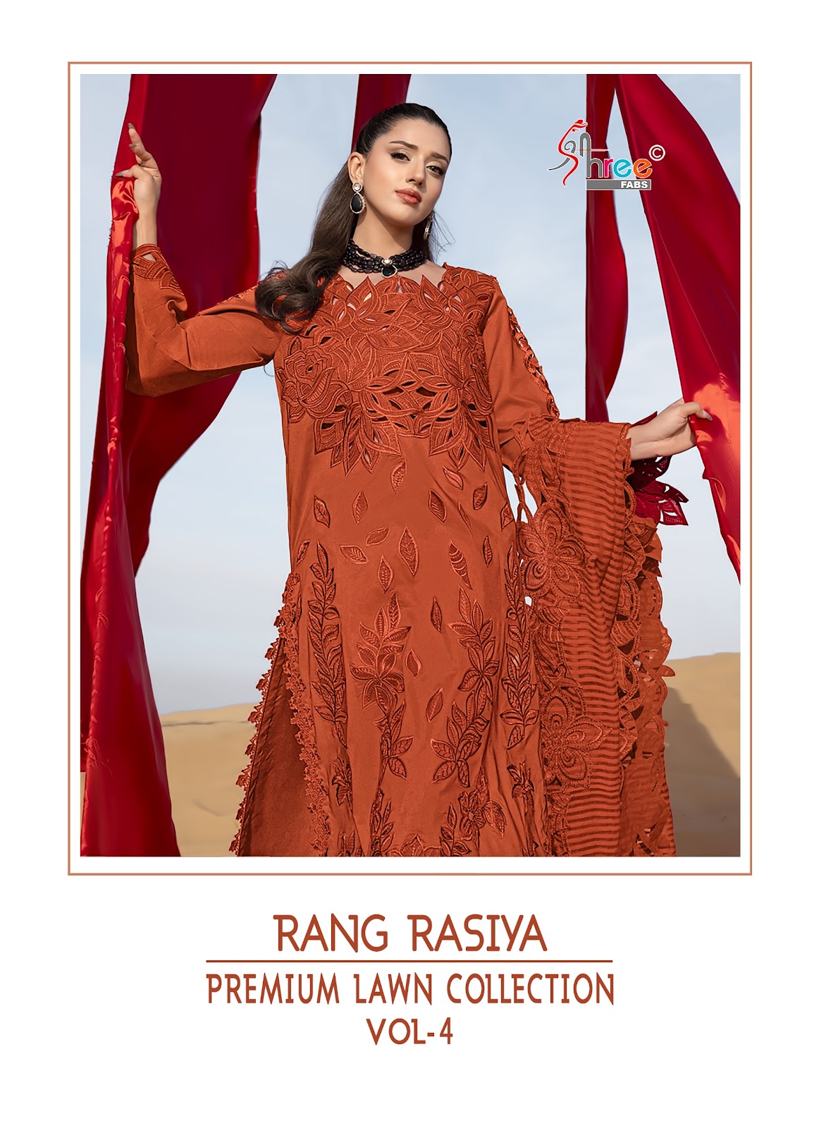 Rang Rasiya Vol 4 Lawn Collection Shree Fabs Cotton Pakistani Salwar Suits Wholesaler
