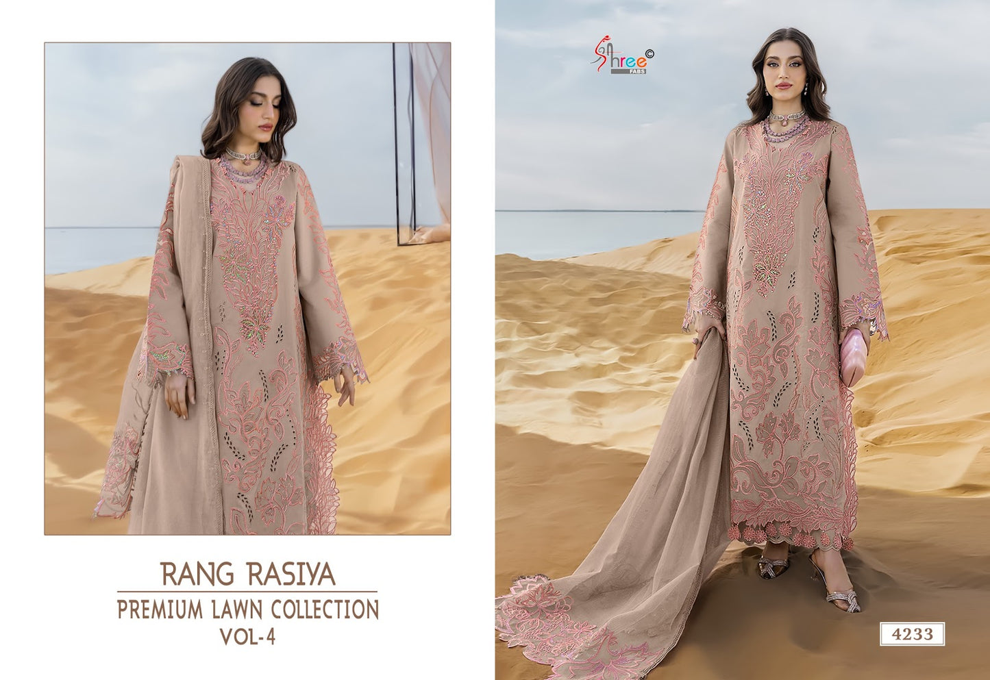 Rang Rasiya Vol 4 Lawn Collection Shree Fabs Cotton Pakistani Salwar Suits Wholesaler