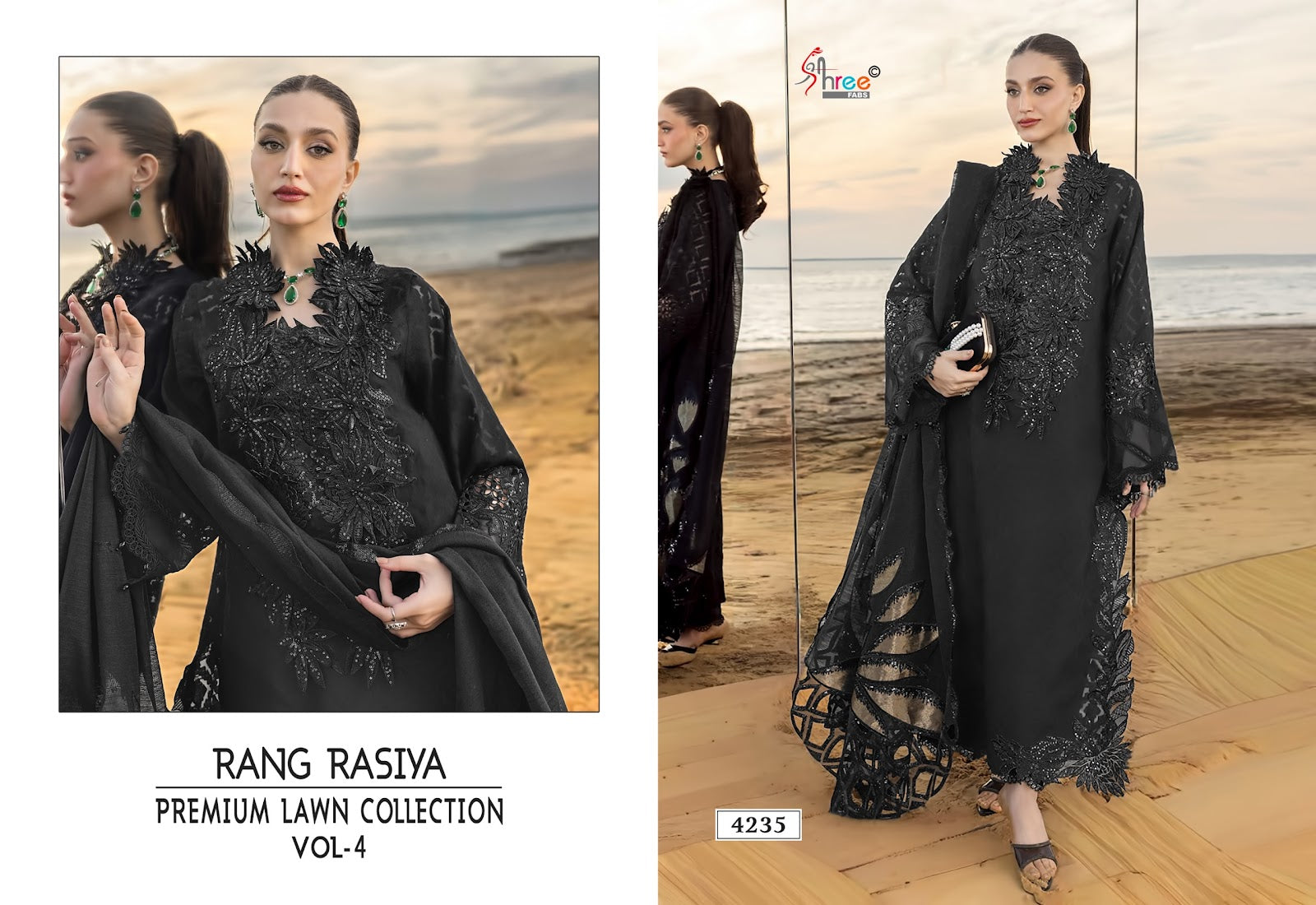 Rang Rasiya Vol 4 Lawn Collection Shree Fabs Cotton Pakistani Salwar Suits Wholesaler