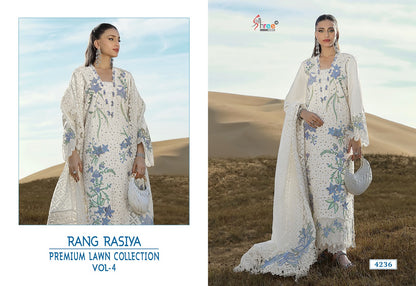 Rang Rasiya Vol 4 Lawn Collection Shree Fabs Cotton Pakistani Salwar Suits Wholesaler