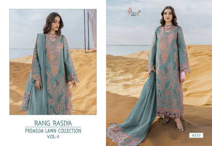 Rang Rasiya Vol 4 Lawn Collection Shree Fabs Cotton Pakistani Salwar Suits Wholesaler