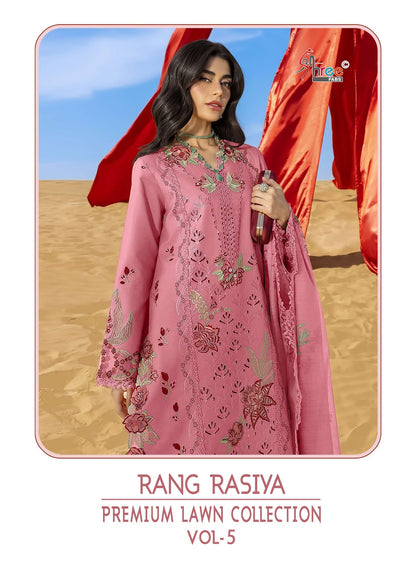 Rang Rasiya Vol 5 Lawn Collection Shree Fabs Lawn Cotton Pakistani Salwar Suits Manufacturer Gujarat