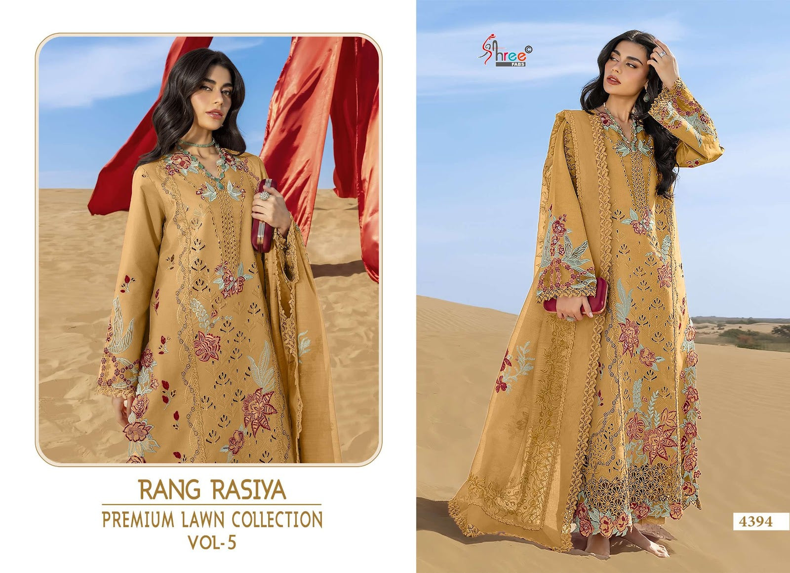 Rang Rasiya Vol 5 Lawn Collection Shree Fabs Lawn Cotton Pakistani Salwar Suits Manufacturer Gujarat