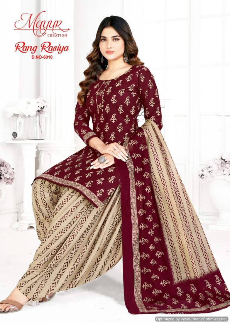 Rang Rasiya Vol 6 Mayur Creation Cotton Dress Material