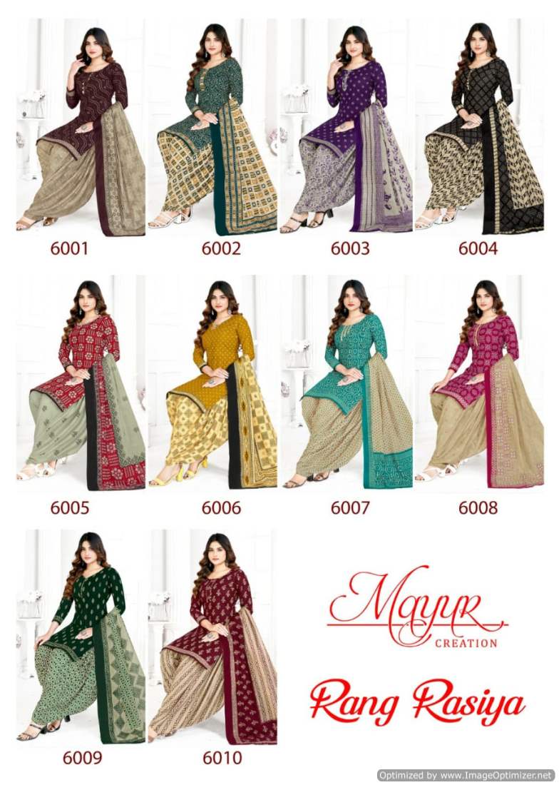 Rang Rasiya Vol 6 Mayur Creation Cotton Dress Material