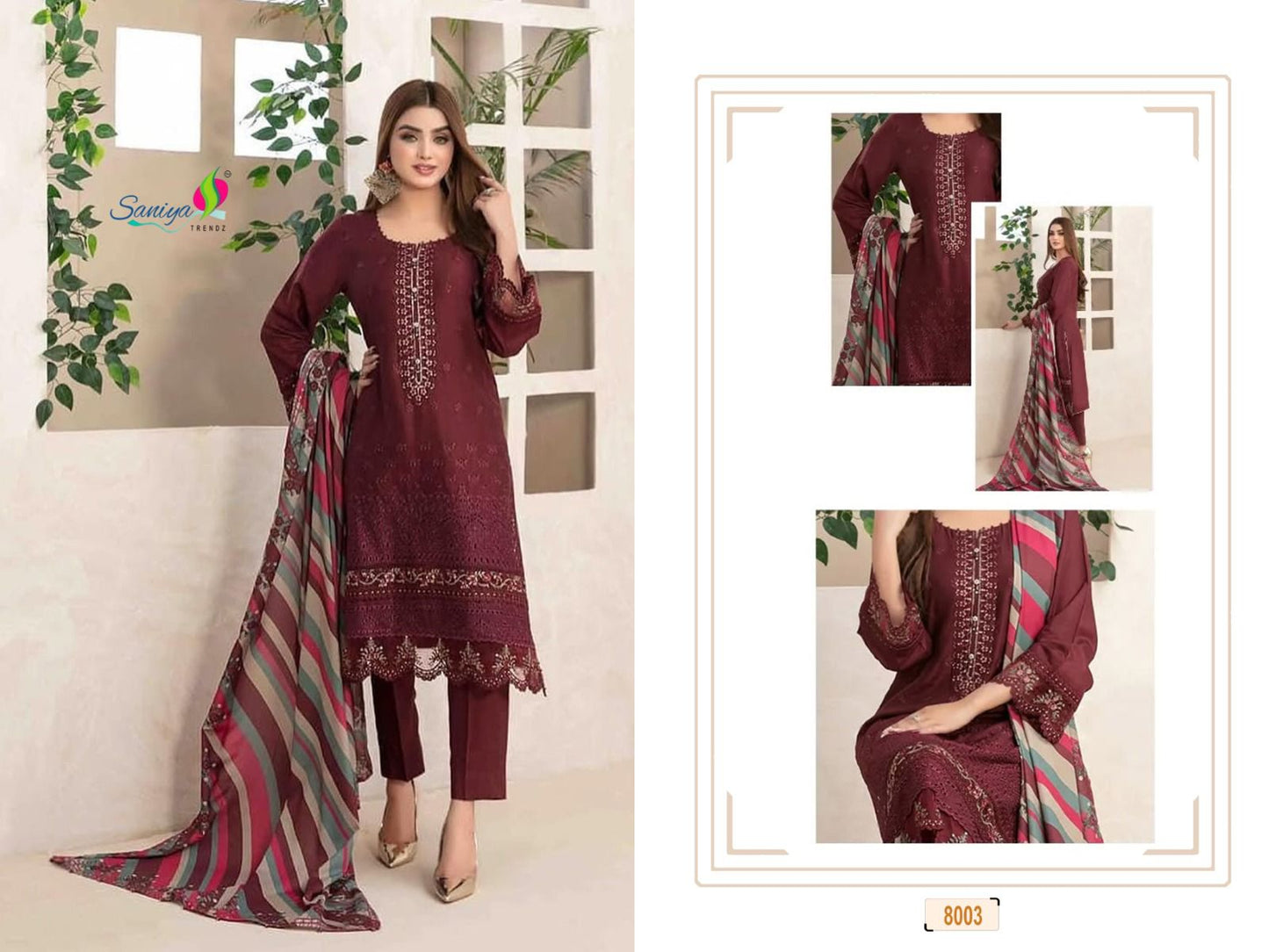 Rang Rasiya Vol 8 Saniya Trendz Cotton Pakistani Salwar Suits Manufacturer Ahmedabad