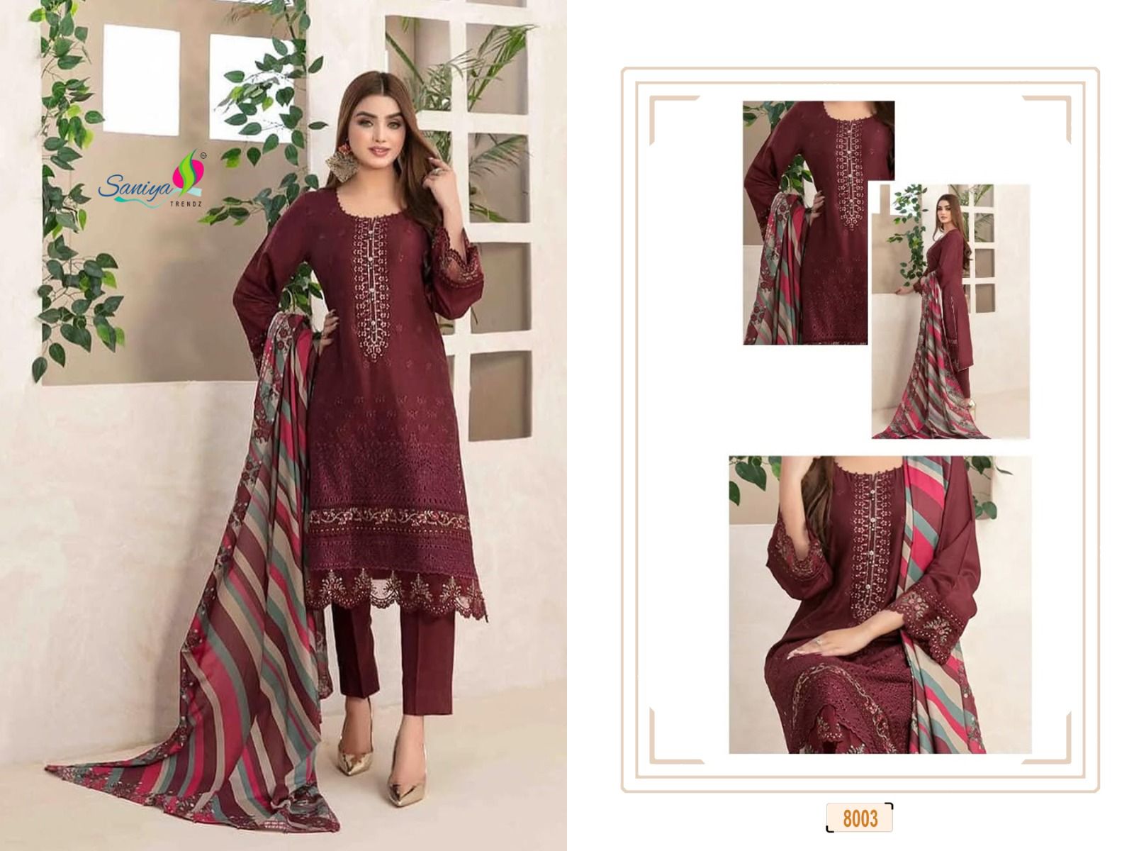 Rang Rasiya Vol 8 Saniya Trendz Cotton Pakistani Salwar Suits Manufacturer Ahmedabad