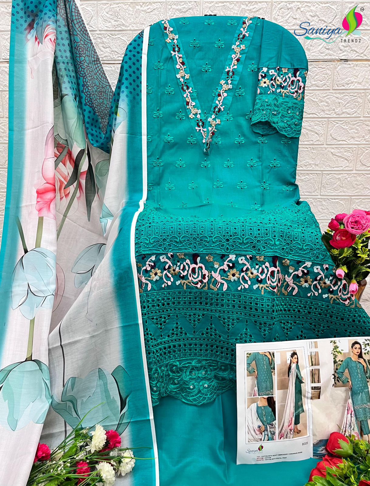 Rang Rasiya Vol 8 Saniya Trendz Cotton Pakistani Salwar Suits Manufacturer Ahmedabad