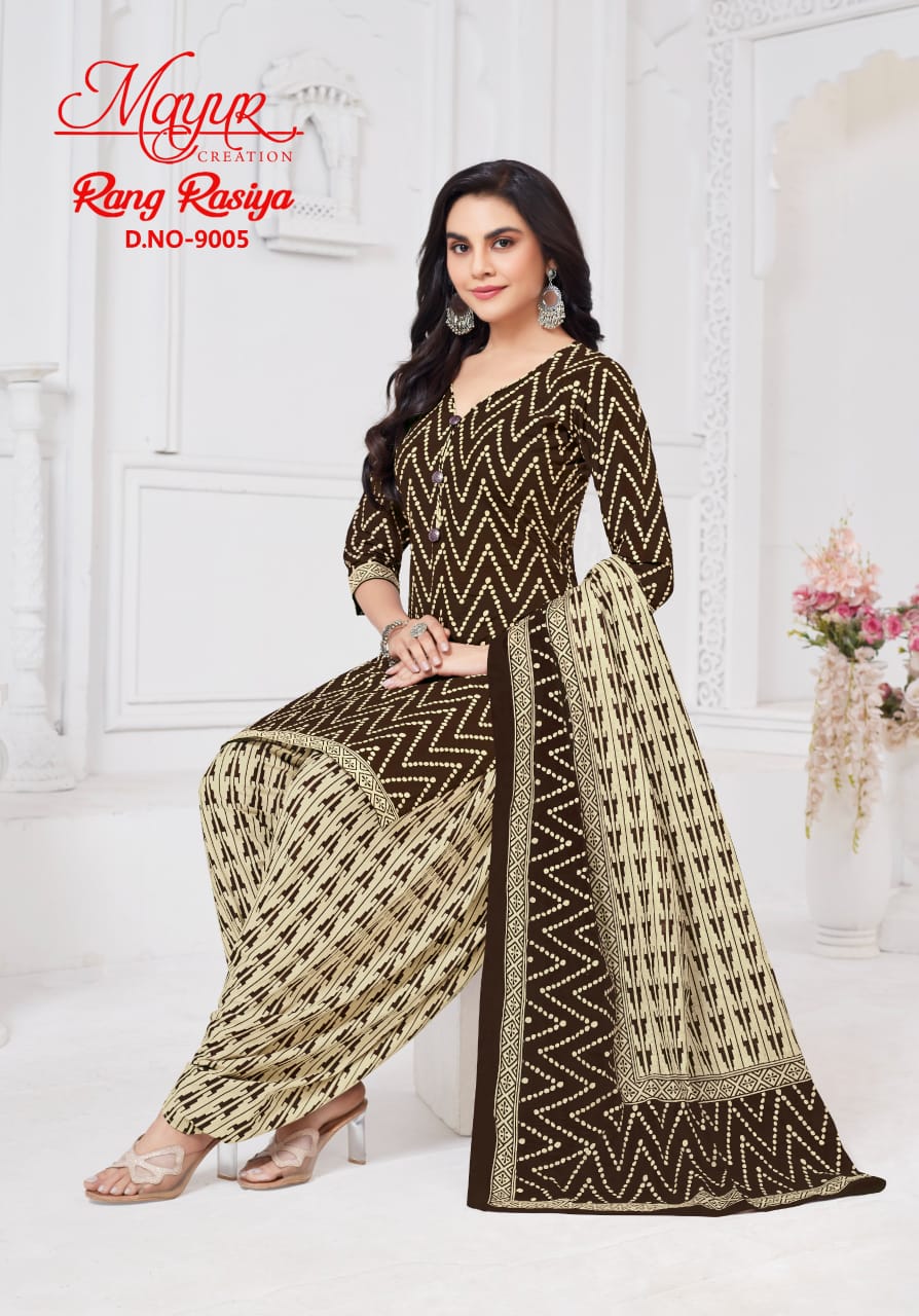 Rang Rasiya Vol 9 Mayur Creation Cotton Dress Material Wholesaler