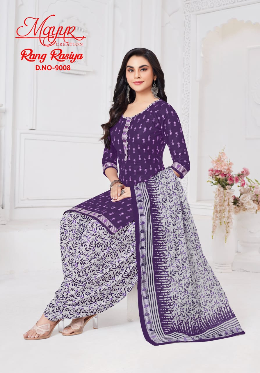 Rang Rasiya Vol 9 Mayur Creation Cotton Dress Material Wholesaler