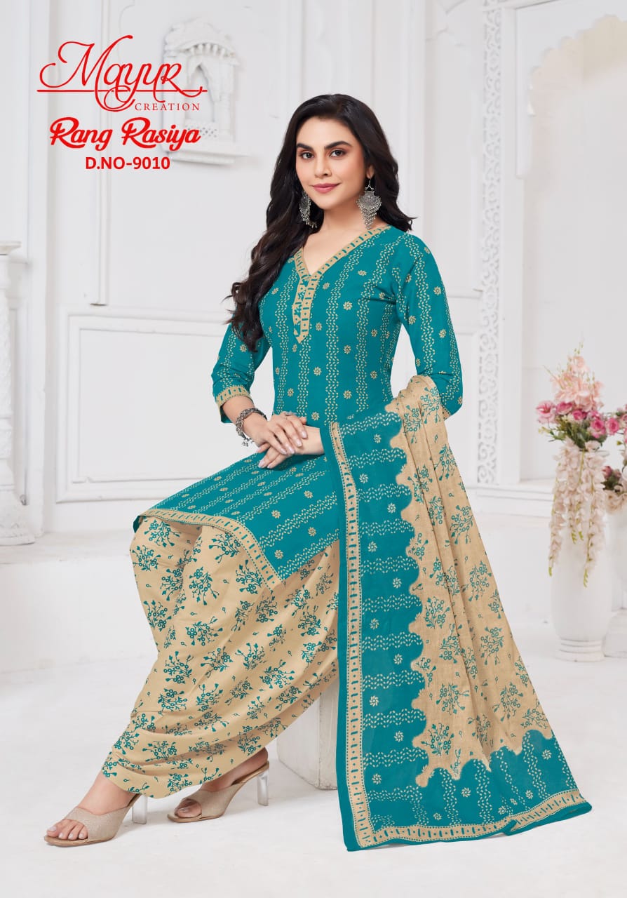 Rang Rasiya Vol 9 Mayur Creation Cotton Dress Material Wholesaler