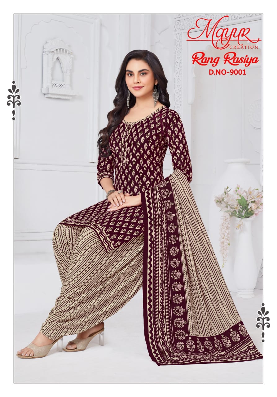 Rang Rasiya Vol 9 Mayur Creation Cotton Dress Material Wholesaler
