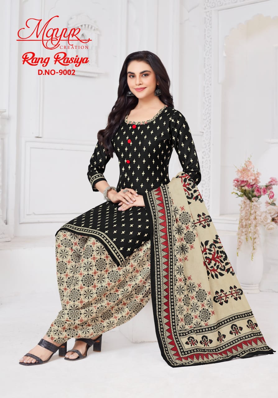 Rang Rasiya Vol 9 Mayur Creation Cotton Dress Material Wholesaler