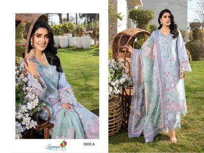 Rang Rasiya Vol 9 Series 9000 Saniya Trendz Cotton Pakistani Salwar Suits Wholesaler Ahmedabad