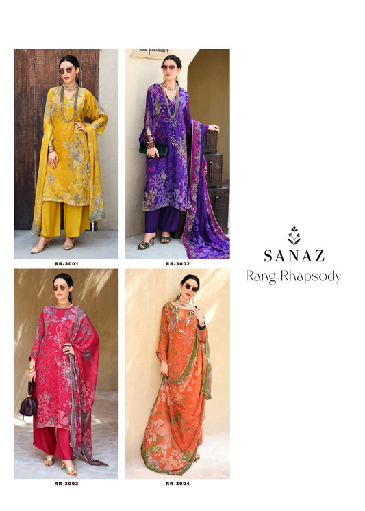 Rang Rhapsody Sanaz Viscose Chinon Pant Style Suits Supplier Ahmedabad