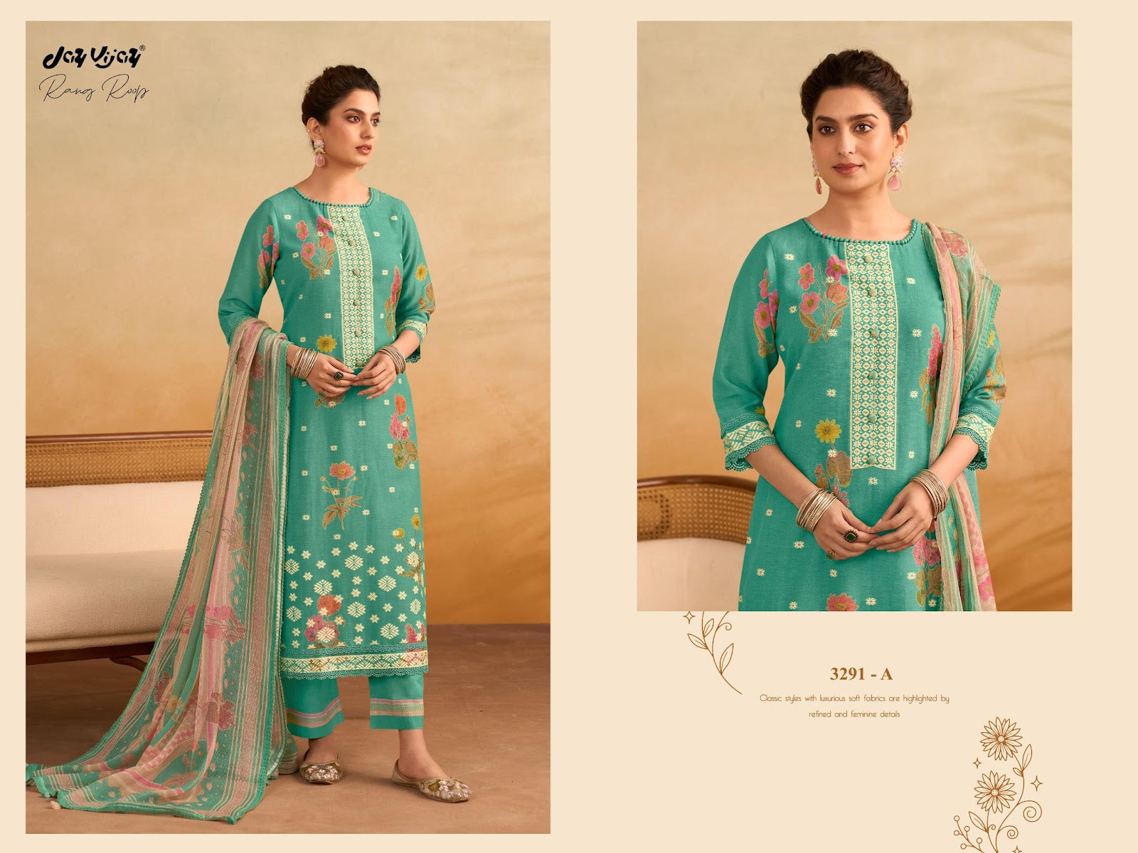 Rang Roop Jay Vijay Lilen Pant Style Suits Manufacturer