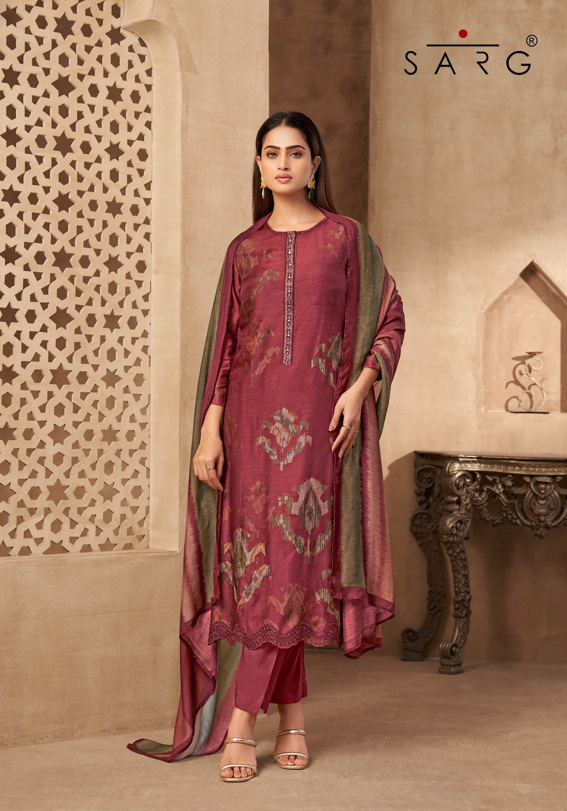 Rang Saaj Sarg Pure Muslin Plazzo Style Suits Supplier Ahmedabad