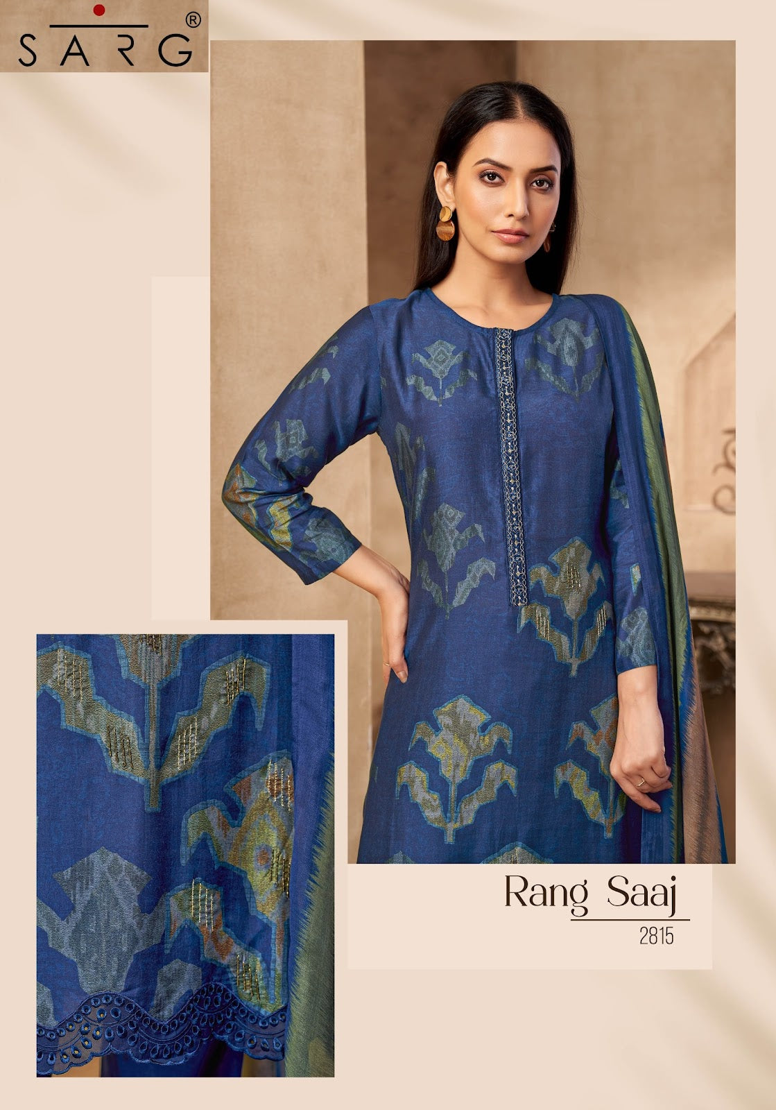 Rang Saaj Sarg Pure Muslin Plazzo Style Suits Supplier Ahmedabad