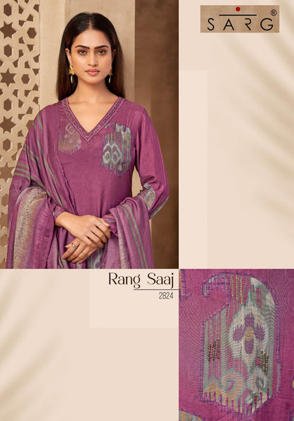 Rang Saaj Sarg Pure Muslin Plazzo Style Suits Supplier Ahmedabad