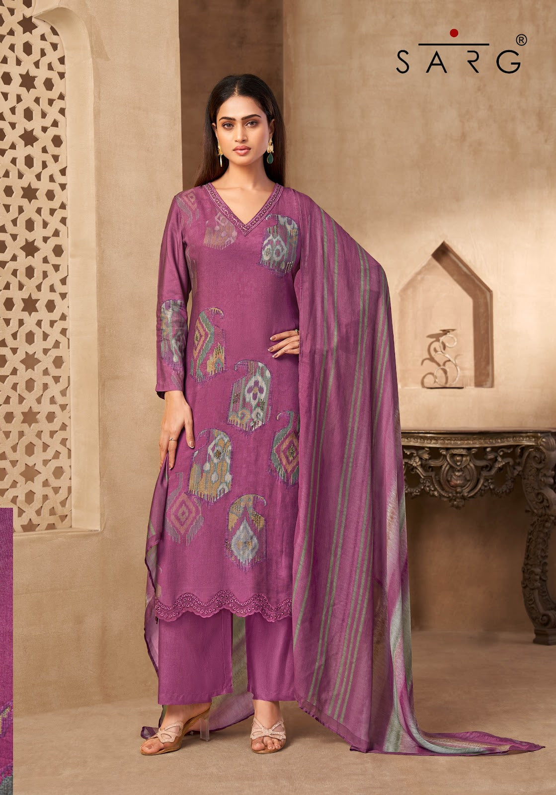 Rang Saaj Sarg Pure Muslin Plazzo Style Suits Supplier Ahmedabad