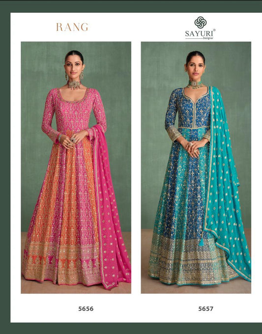 Rang Sayuri Georgette Gown Dupatta Set Exporter Ahmedabad