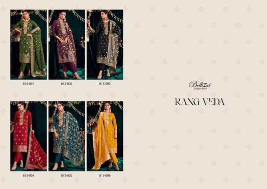 Rang Veda Belliza Designer Studio Dola Jacquard Pant Style Suits Exporter Gujarat