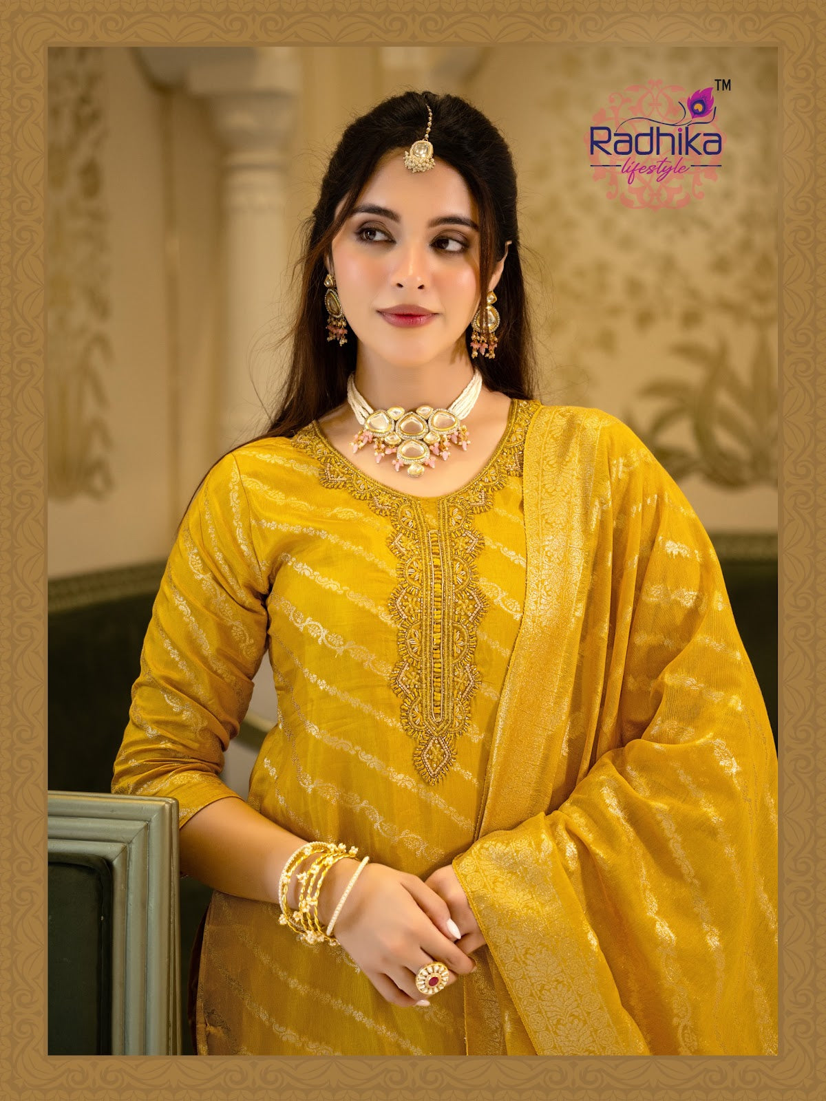 Rang Vol 2 Radhika Lifestyle Silk Jacquard Readymade Pant Style Suits Manufacturer India