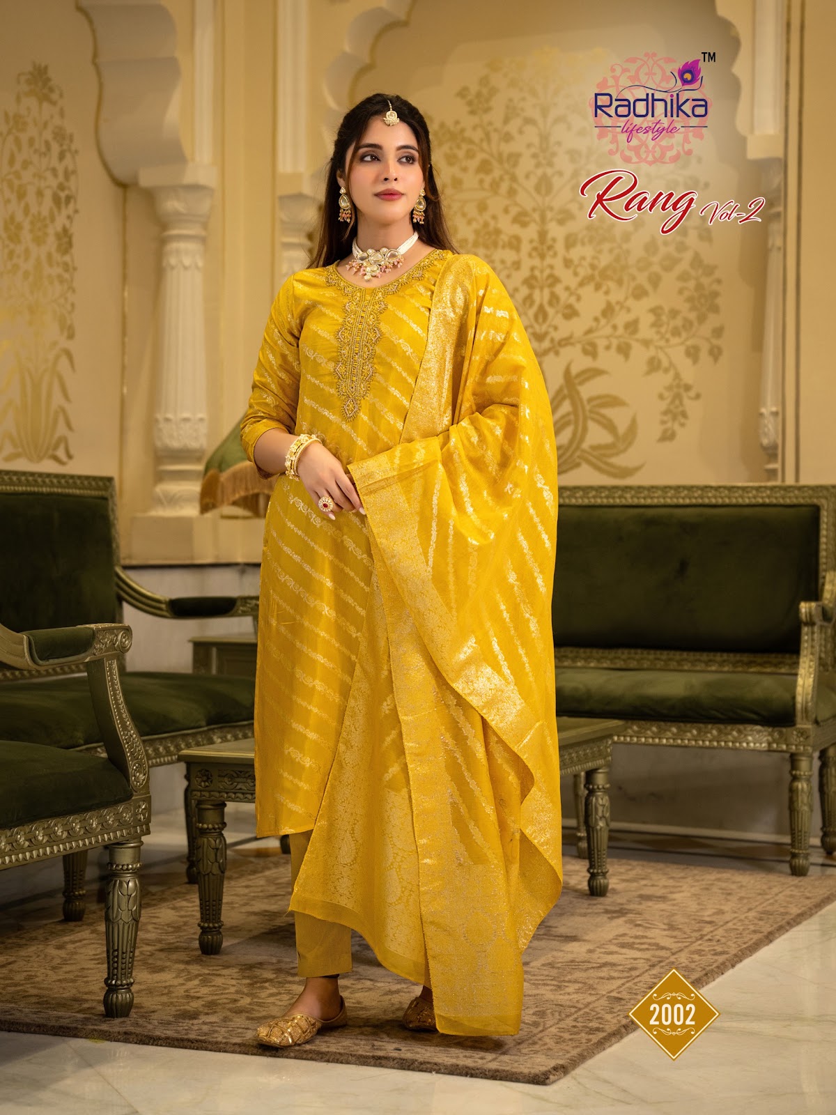 Rang Vol 2 Radhika Lifestyle Silk Jacquard Readymade Pant Style Suits Manufacturer India